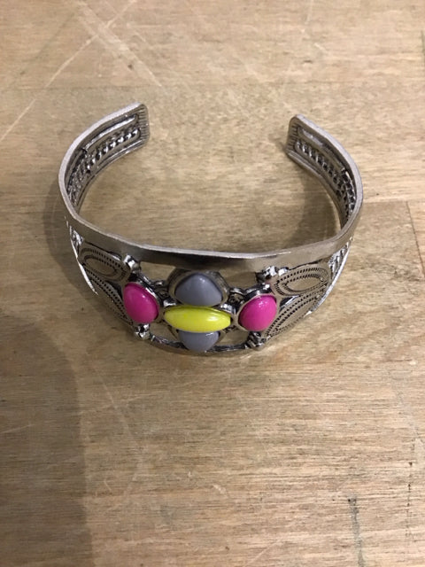 Silvertone Multi Stone Bracelet