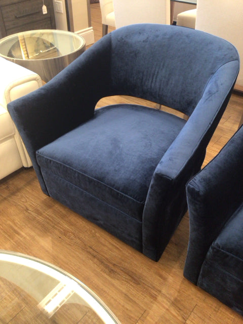 Robb & Stucky Custom Velvet Swivel Chair