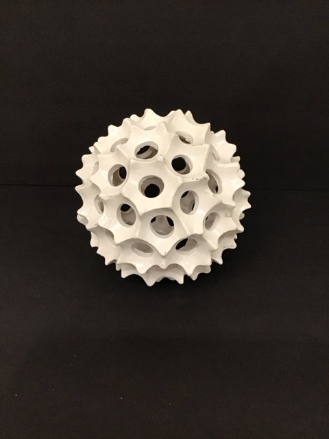 White Resin Spiked Orb w/Open Work Pattern