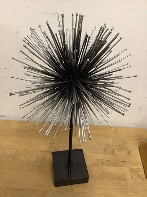 16"  Metal Spike Art On Stand