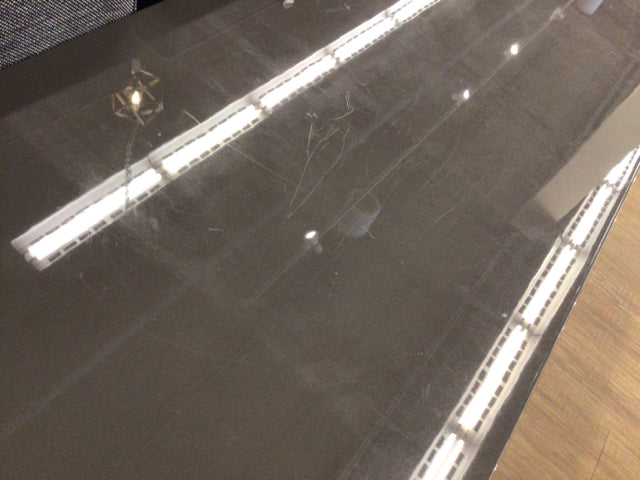 82"AS-IS Grey Lacqured Low Profile Media Console(Top Scratched)