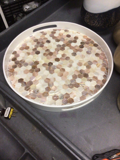 Round Mosaic Tray