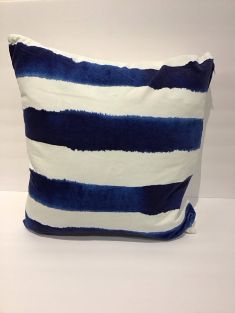 White Pillow w/Blue Stripe