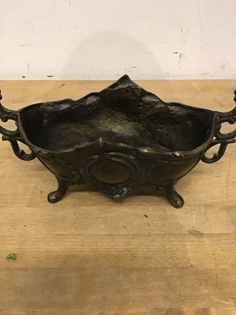 12"x4" Vintage Brass Jardiniere