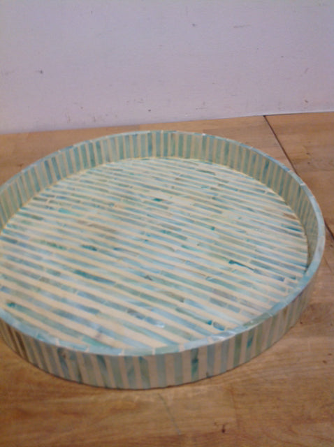 Tray- 16" Aqua & Cream  M O P