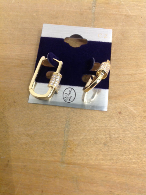 Earrings- Cartier Style Gold Paive Screw