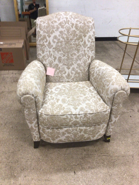Ethan Allen Gold & White Fabric Arm Chair