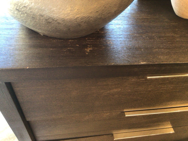 AS-IS 42" X 32" X 18" City Furniture Madden Dark Tone 3-drawer Nightstand