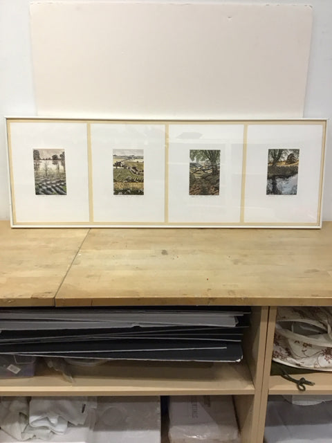 Framed Tetraptych G Everden Landscape Art