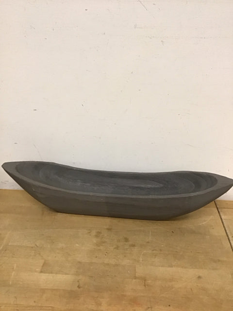 26" Gray Wood Bowl