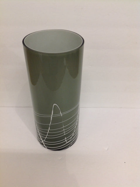 Round Art Deco Grey/White Vase