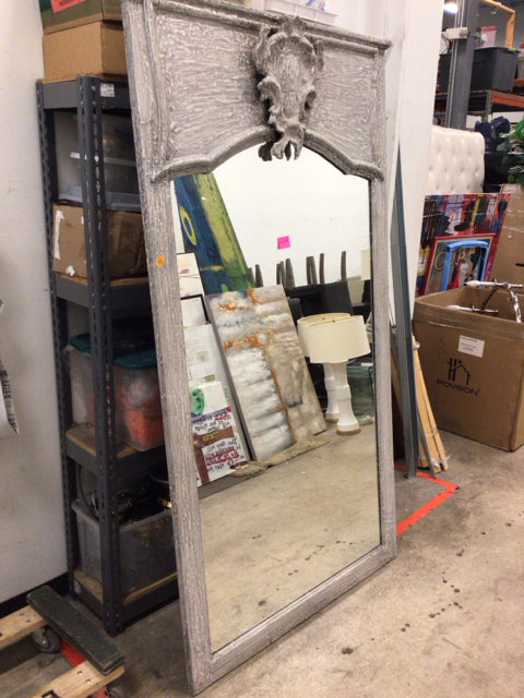 43 3/8" X 81" Large Grey Wood Framed Mirror