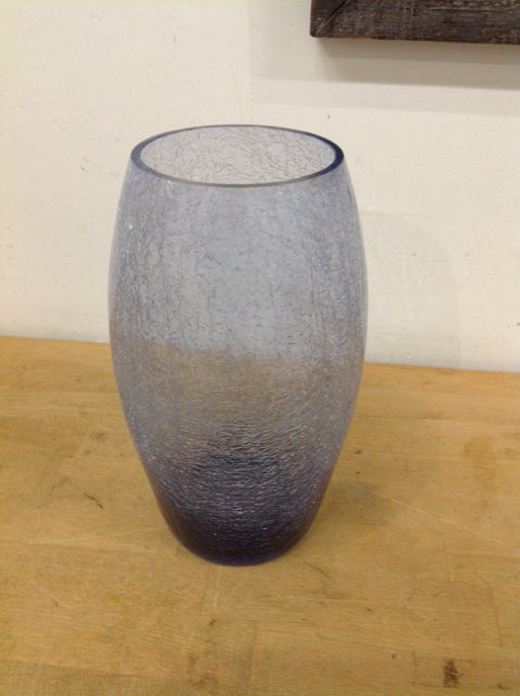 Vase- 10" Lavender Crackle Glass