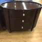 AS-IS Century Oval Dark Wood Three Drawer Nightstand(Chips/Scratches)