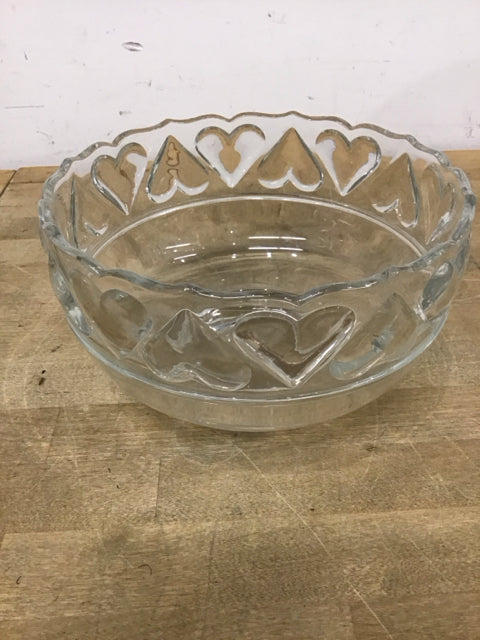 8" Tiffany & Co. Heart Crystal Bowl