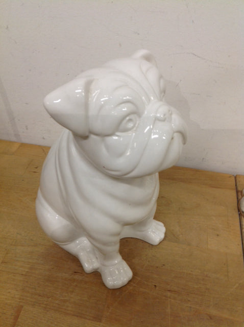 10" White Ceramic Dog