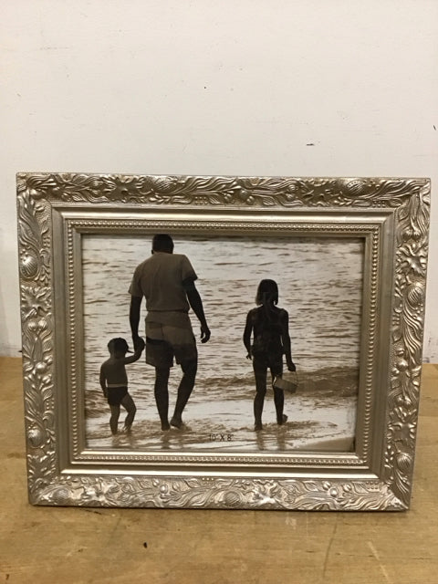 8"x10" Silver/Gold Floral Textured Photo Frame