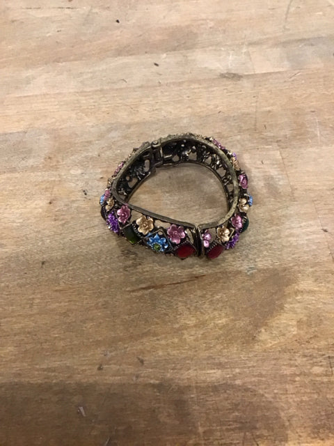Jeweled/Floral Cuff Bracelet