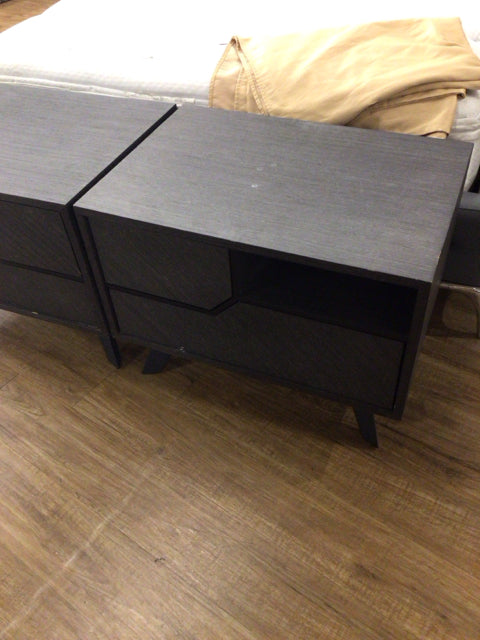 AS-IS Grey Tri Nightstand(Scratches)