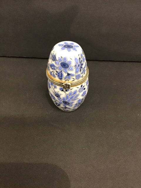 Blue/White Painted Trinket Box