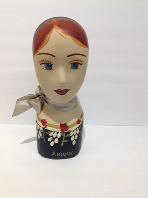 14" Ceramic Woman Millinery Head "Anique"