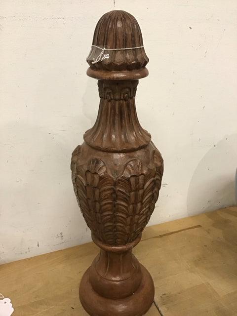 20.5" Wood Carved Finial Sculpture