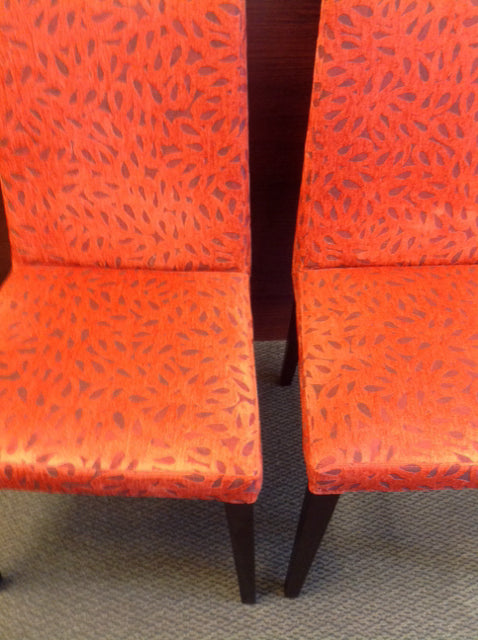 Set Of 2 Orange Fabric Chairs