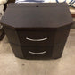 Dark Wood Two Drawer Nightstand