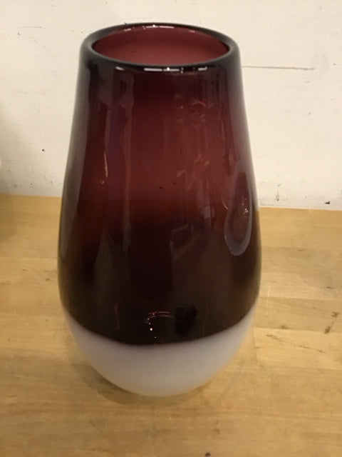 11.5" Plum/White Vase