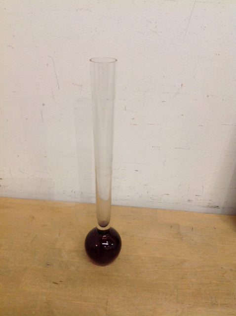Art Deco Glass Vase w/Purple Glass Base