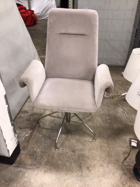 CB2 Saviti Bone Velvet Office Chair