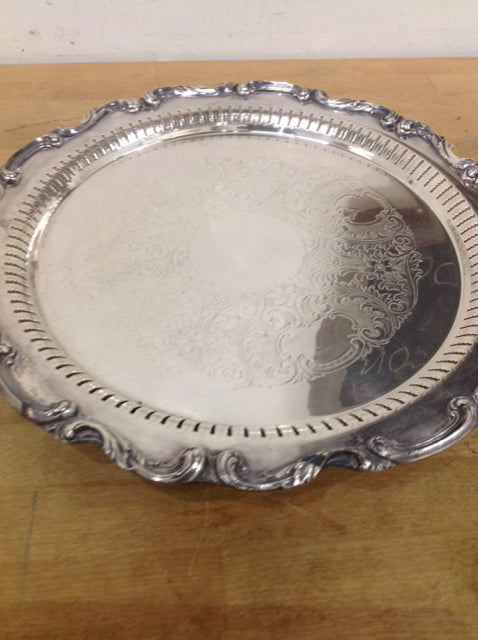 Silverplate Tray- 15" Footed