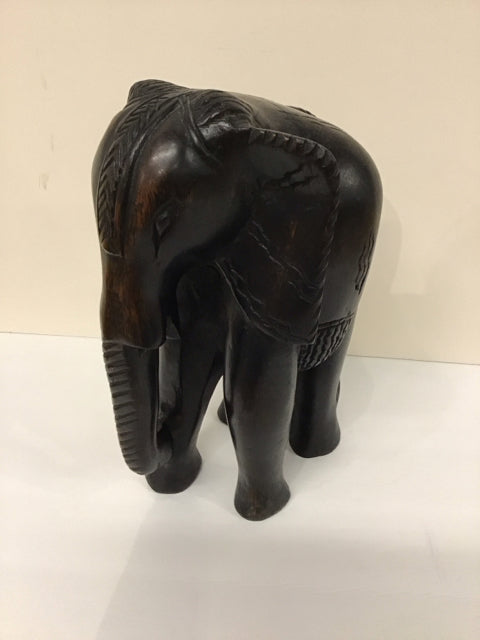 12" Carved Wooden Elephant