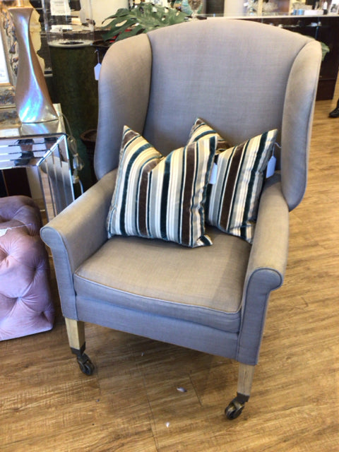 RH Grey Wingback Arm Chair