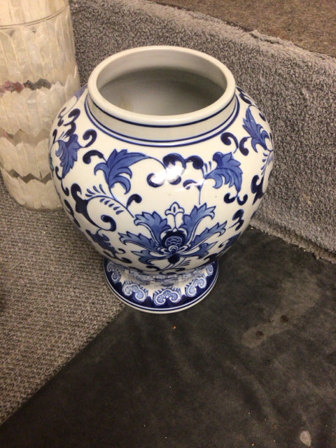 10" Blue & White Ceramic Vase