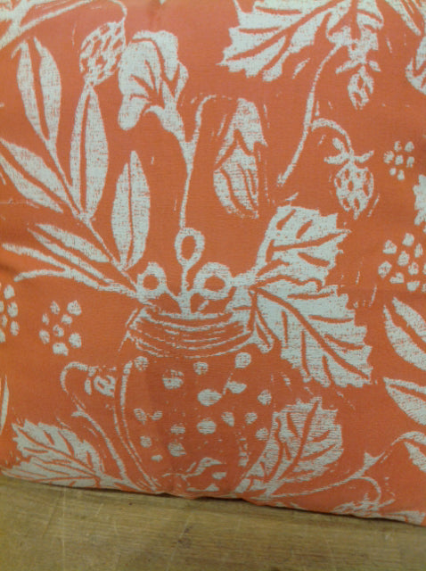 Pillow- 16" Orange & White Floral