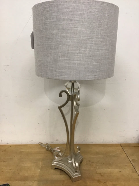 36" Silver & Glass Table Lamp