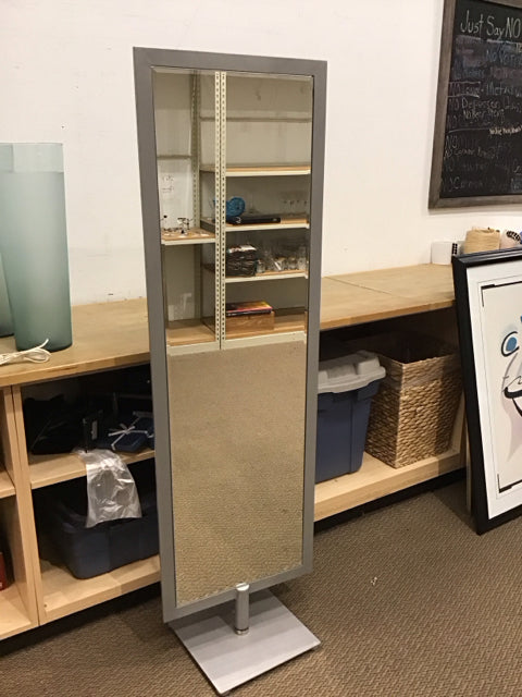 66" Silver Framed Swivel Floor Mirror