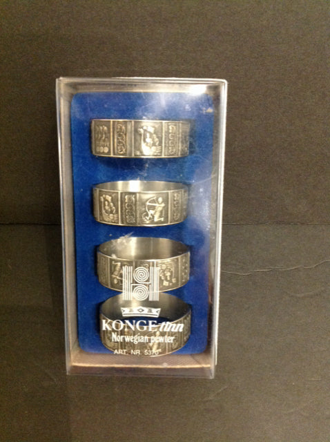 Set/4 Pewter Napkin Rings