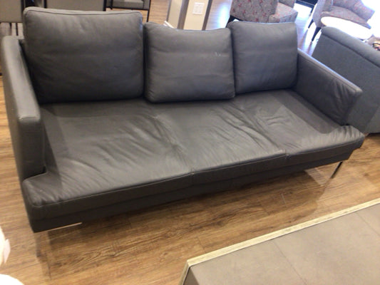 Bo Concepts Grey Leather Sofa (as-is)