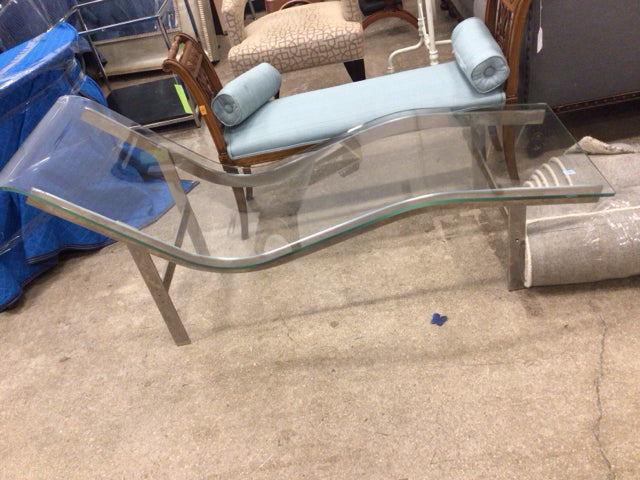 Glass Chrome Base Chaise Lounge