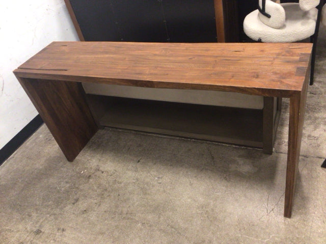 AS-IS 58 1/2" X 14" Wood Console Table(Top Scratched)