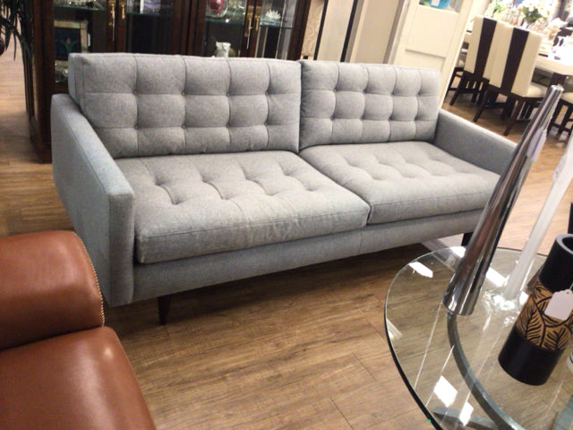 Crate & Barrel Grey Tufted Sofa