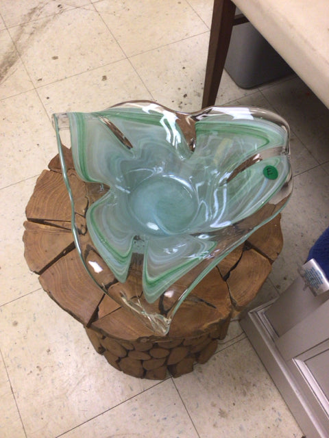Murano Light Blue/Green Glass Bowl