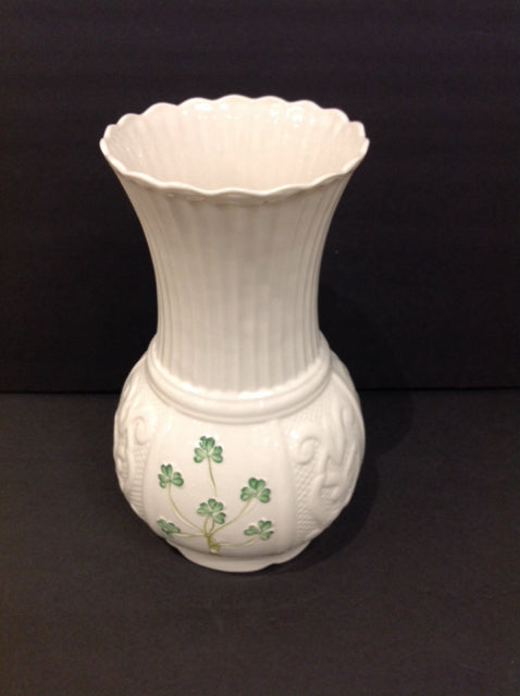 10" Belleek Porcelain "Shamrock" Vase