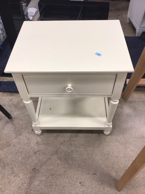 One Drawer Off White Nightstand