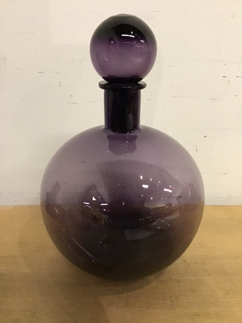 11" Lavender Glass Decanter