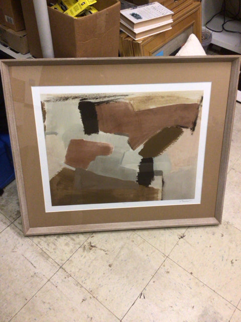 33 3/8" X 27 1/4" Bassett Framed Abstract Print