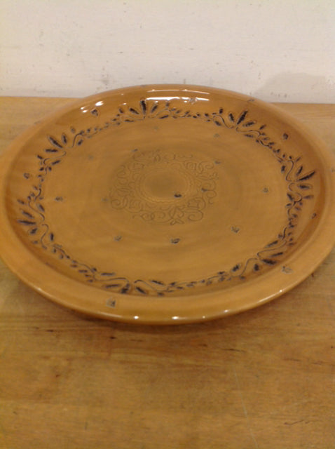 16" Painted Gold Ceramic Platter