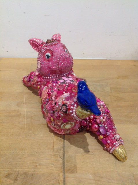 16" X 8" Pink Pig Bella By Susan David